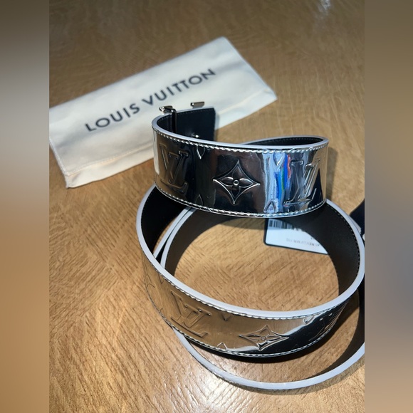 Louis Vuitton Monogram Miroir 40mm Reversible LV Initiales Belt 110 40 Silver - Picture 5 of 13